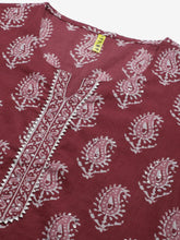 Cotton Blend Printed Kurta Pant Dupatta-VKSKD1030B
